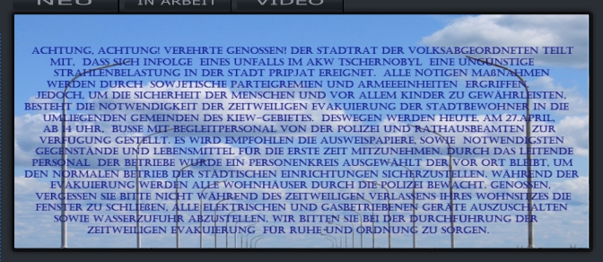 Text der Evakuierungsdurchsage